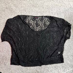 Torrid Lace Shirt Blouse Sheer Short Sleeve Plus Size 3X